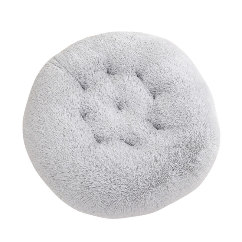 Plush Round Pet Bed Mat For Warm Comfortable Sleep