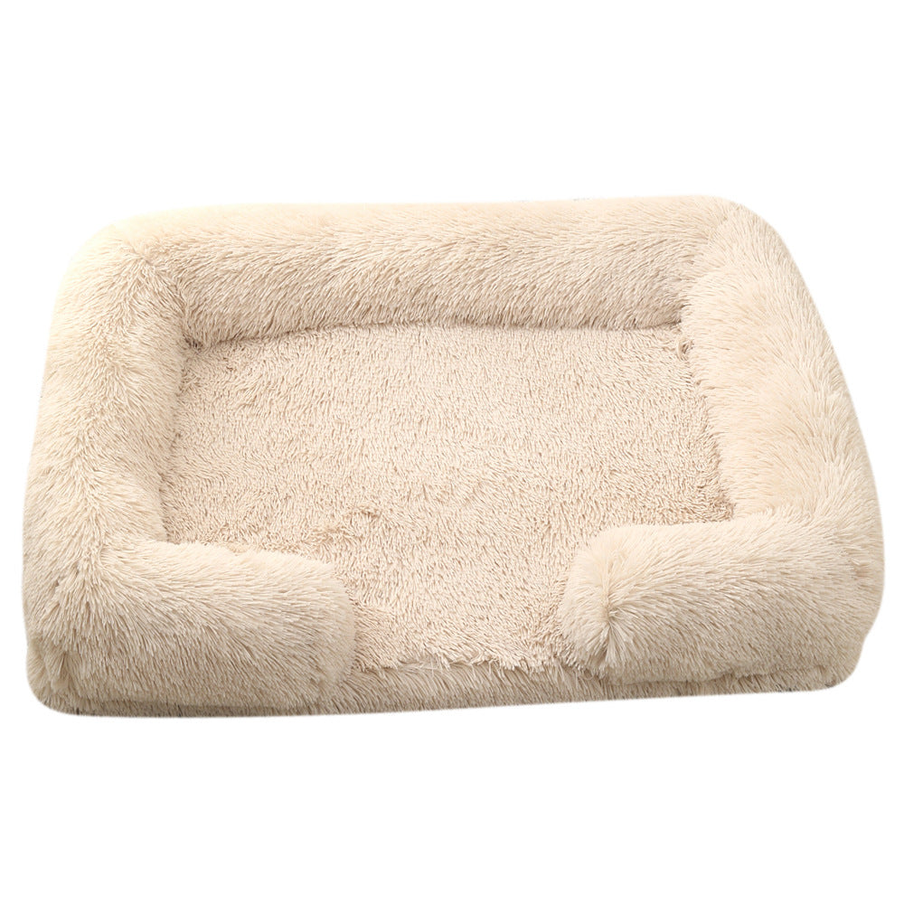 Plush Round Pet Bed For Warm Winter Comfort Sleep