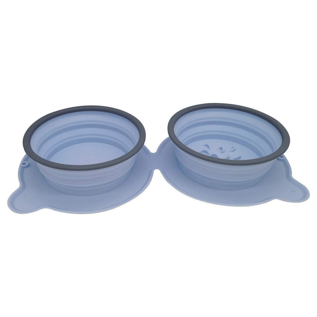 Portable Silicone Double Pet Food Bowls Foldable Non Slip Travel Feeding Bowl
