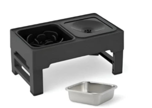 Adjustable Elevated Double Bowl With Stainless Steel Stand