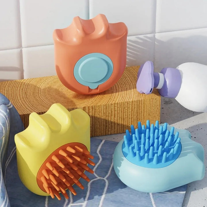 Pet Massage Bath Brush Cleaning Comb Shampoo Dispenser Tool