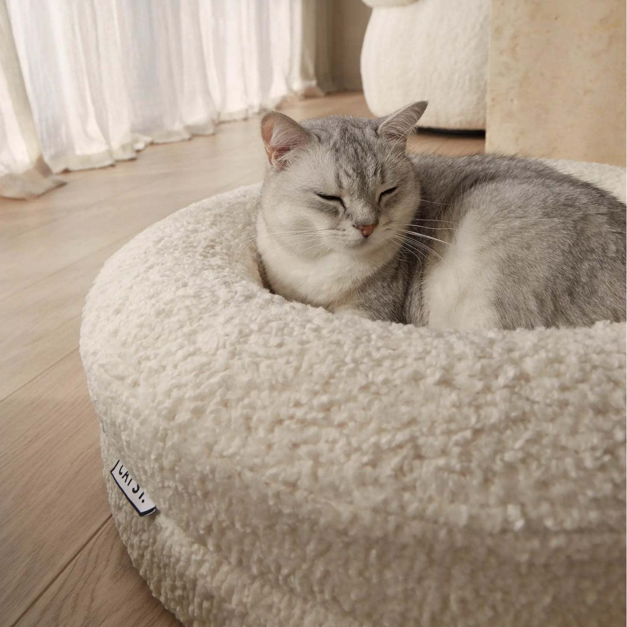 Solid Color Round Pet Bed Cat Nest Leisure Cushion