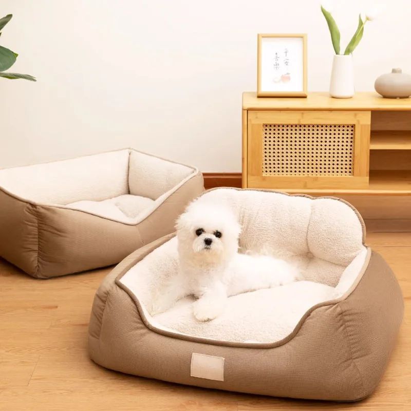 Cozy Plush Washable Pet Bed Sofa Style Indoor Kennel
