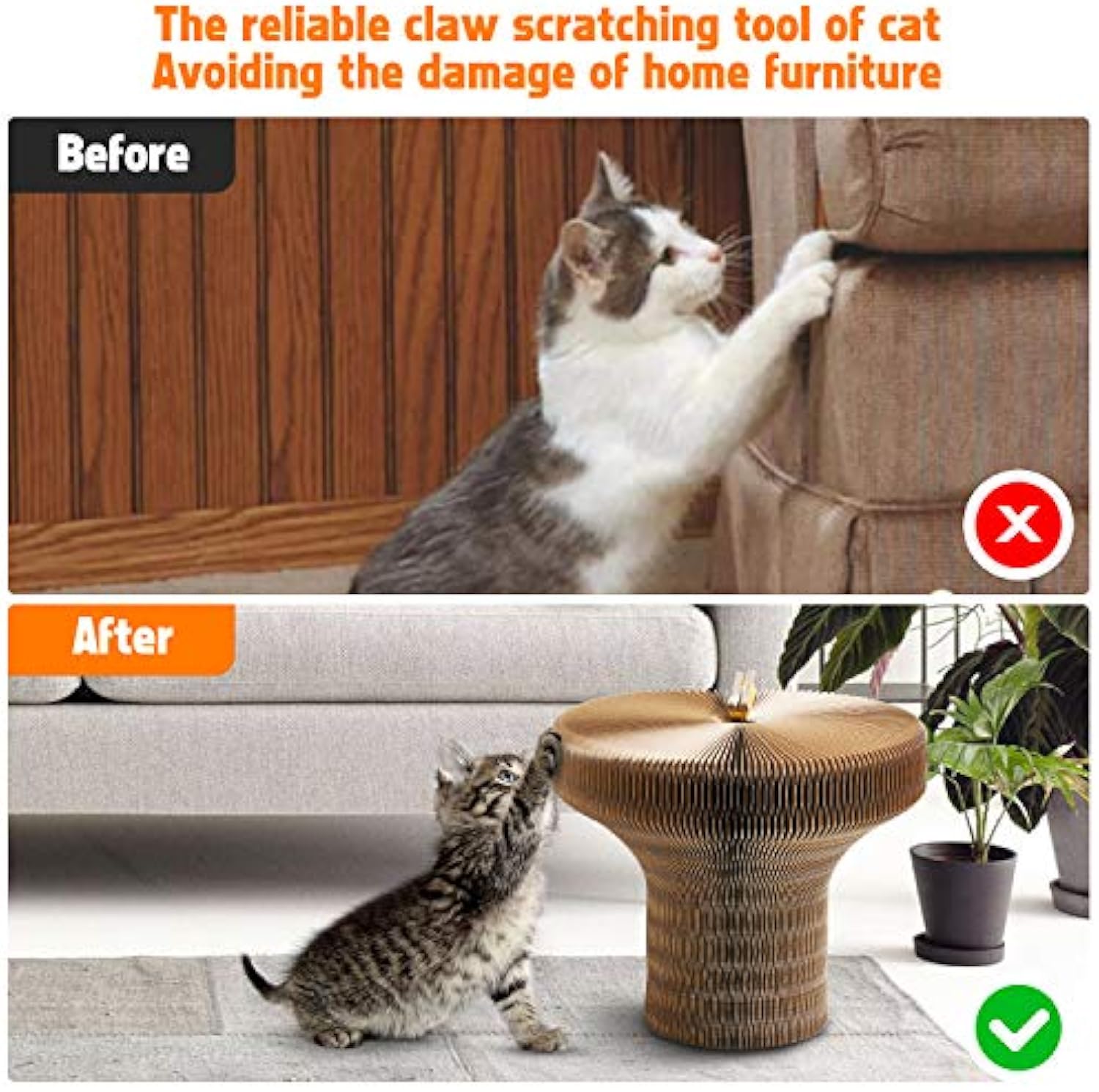 Collapsible Cardboard Scratcher Lounge Bed For Indoor Pets