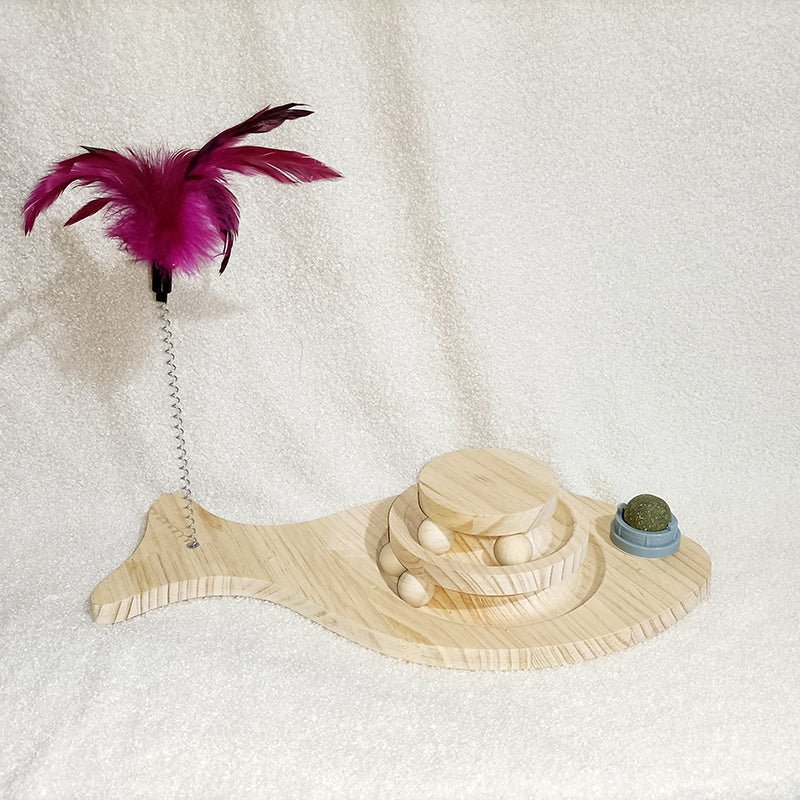 Durable Wooden Turntable Bite Resistant Interactive Pet Stick Toy