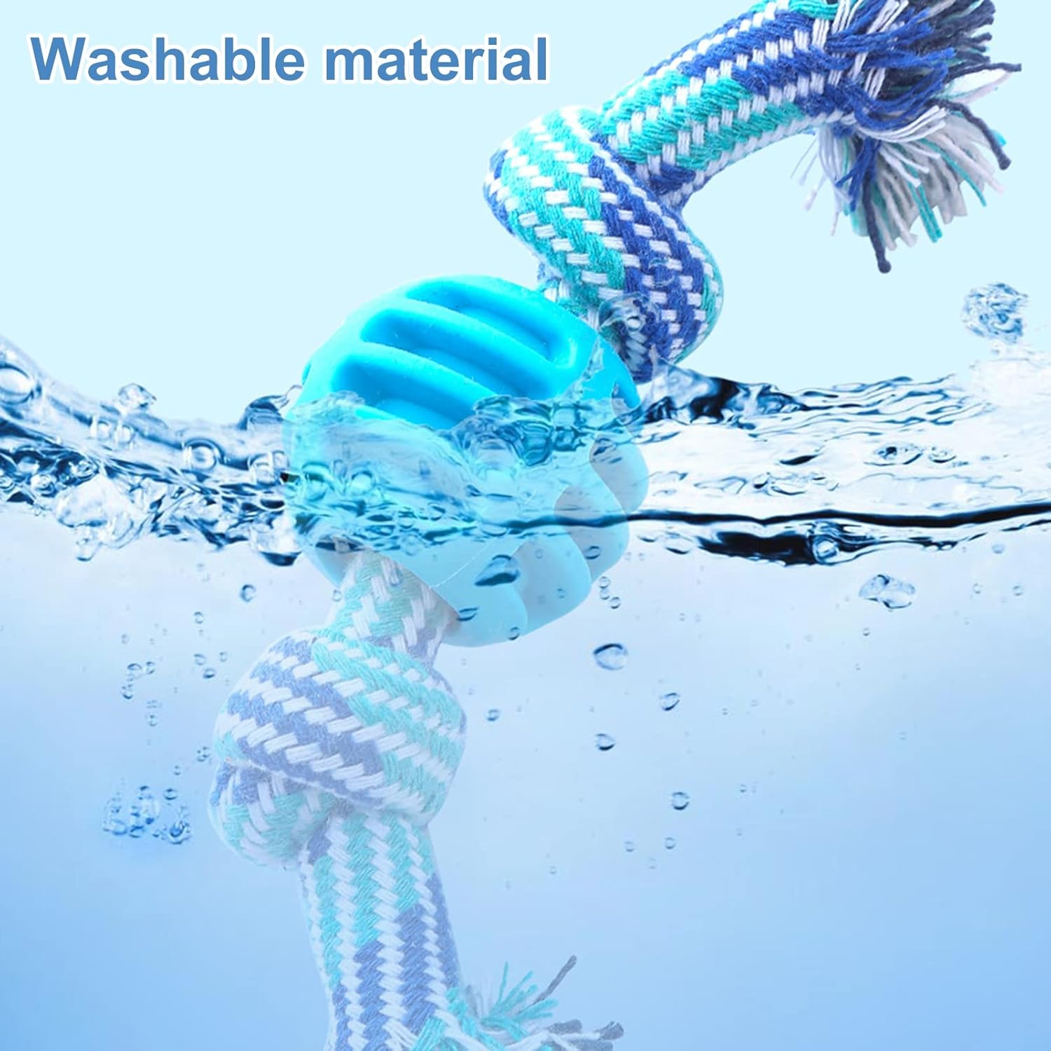 Durable Soft Rope Chew Dental Cleaning Oral Health Pet Toy Blue