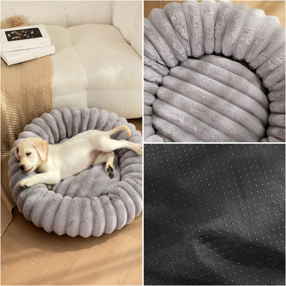 Plush Round Warm Winter Pet Nest Mat Kennel Bed