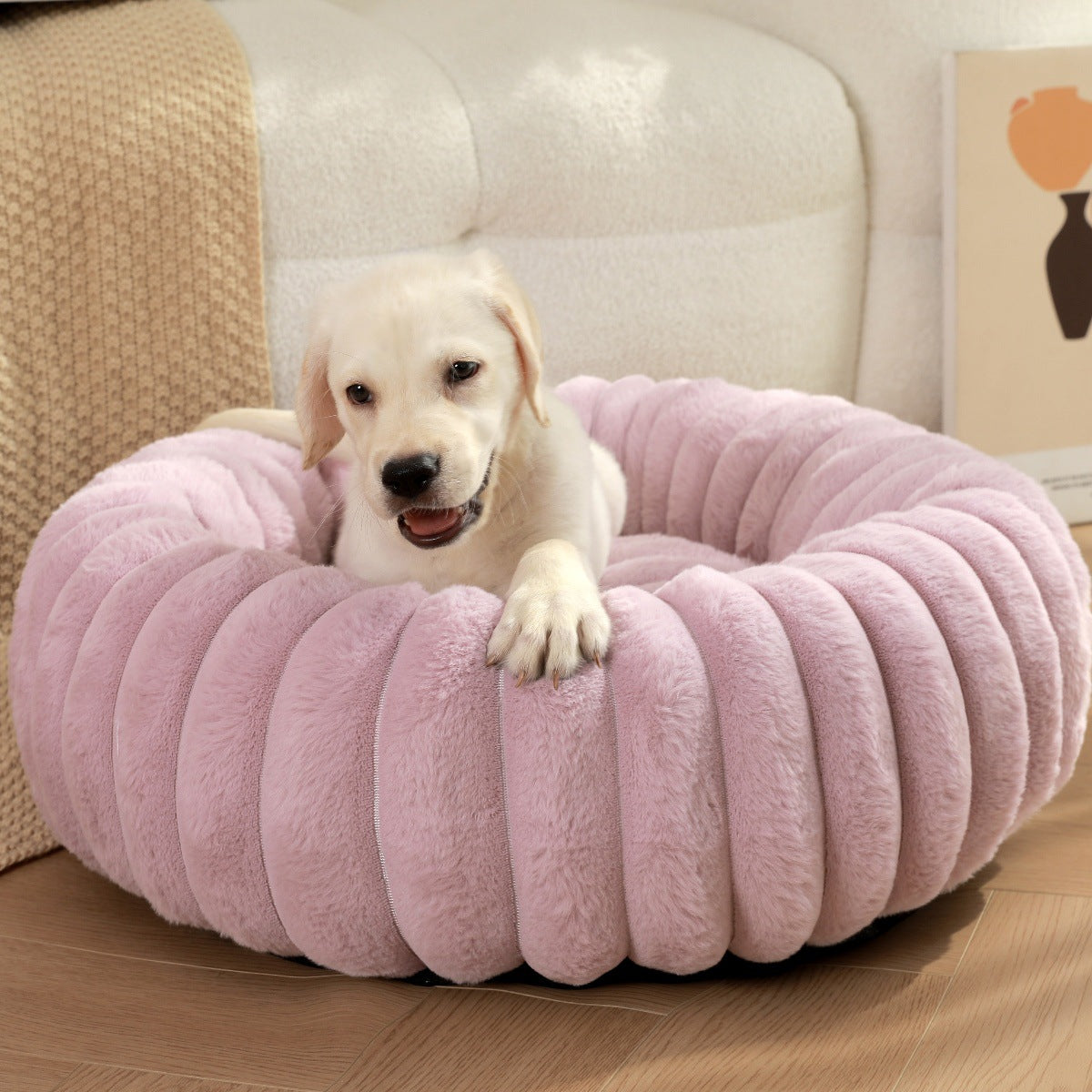 Plush Round Warm Winter Pet Nest Mat Kennel Bed
