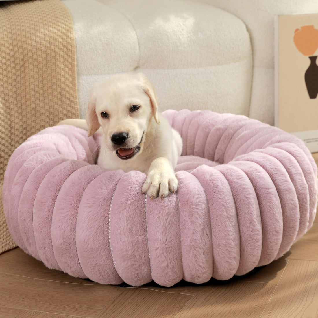 Plush Round Warm Winter Pet Nest Mat Kennel Bed