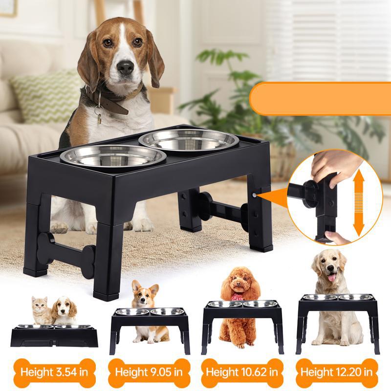 Elevated Anti Tumble Pet Feeding Bowl Neck Support Design