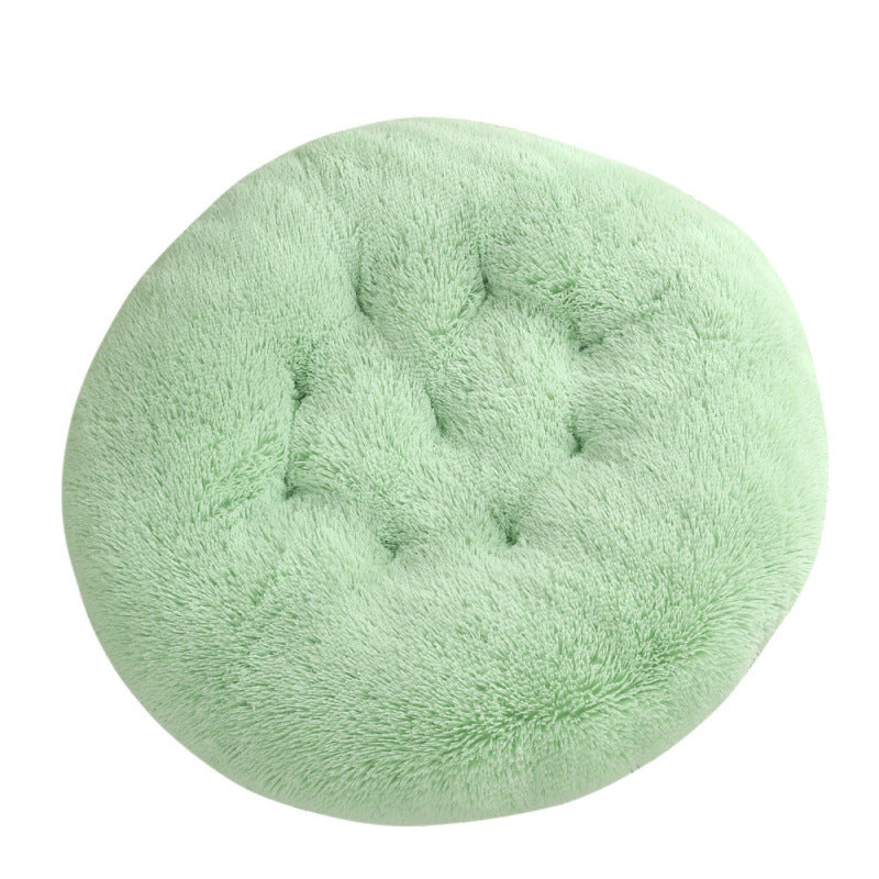 Plush Round Pet Bed Mat For Warm Comfortable Sleep