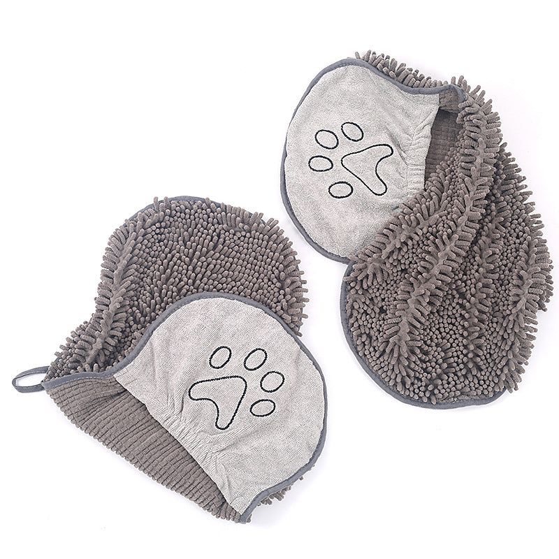 Pet Chenille Bath Towel Super Absorbent Drying Cloth