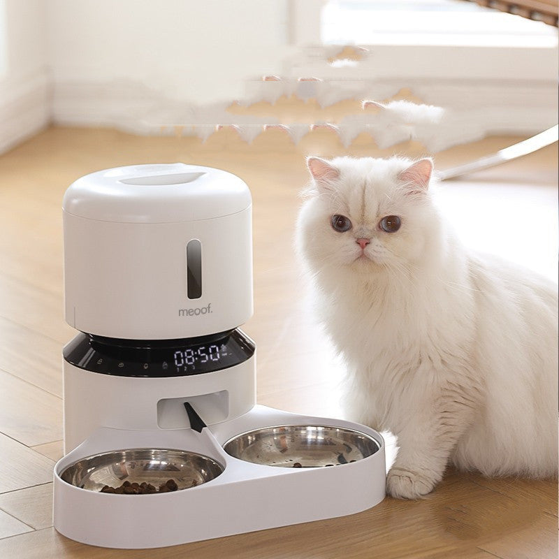 Automatic Capsule Pet Feeder With Double Bowl