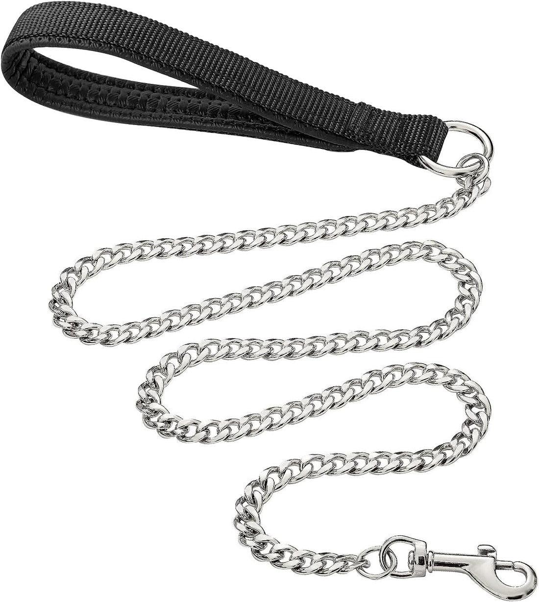 Heavy Duty Metal Pet Leash Chew Proof Chain With Padded Handle