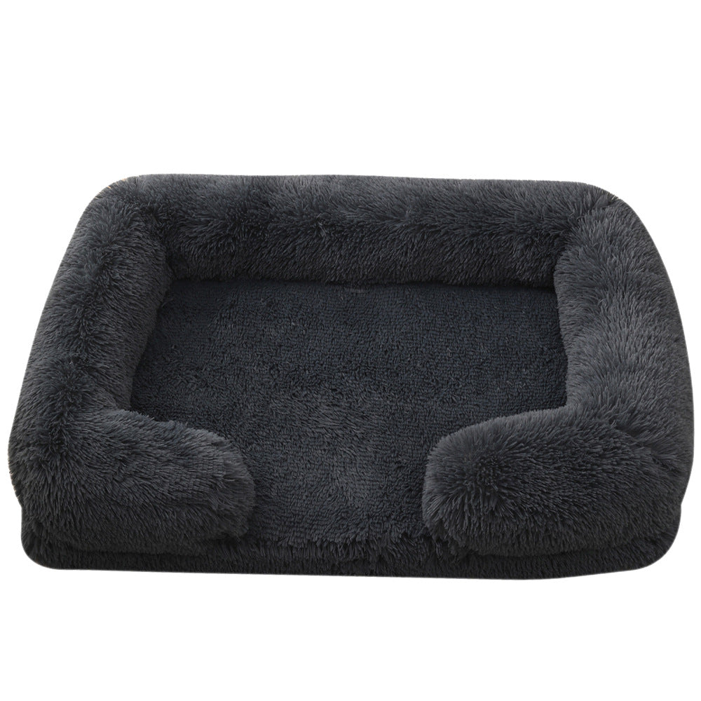 Plush Round Pet Bed For Warm Winter Comfort Sleep