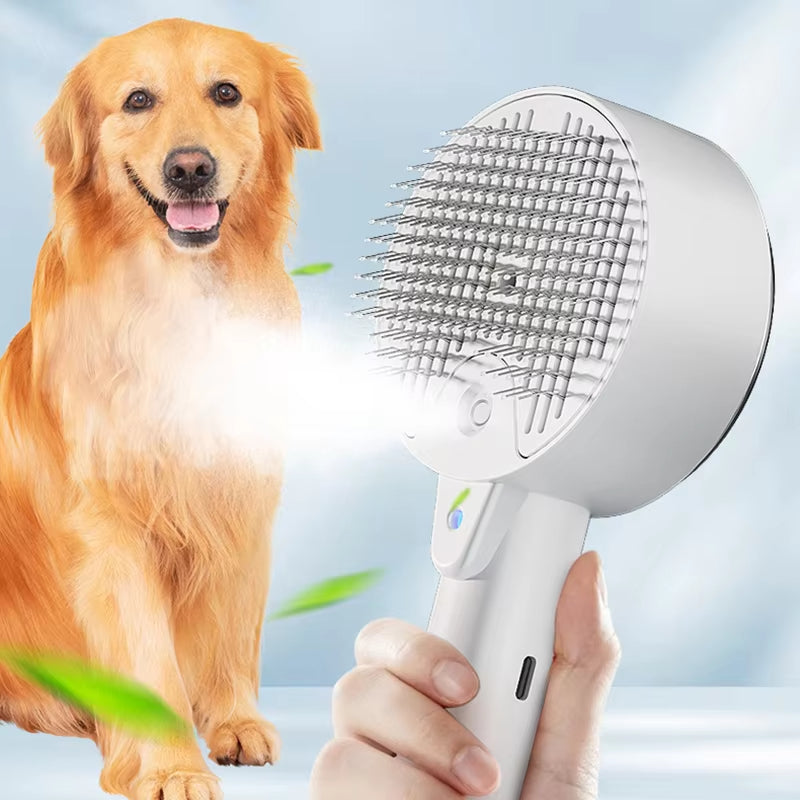 3-In-1 Electric Pet Steam Brush And Massage Comb