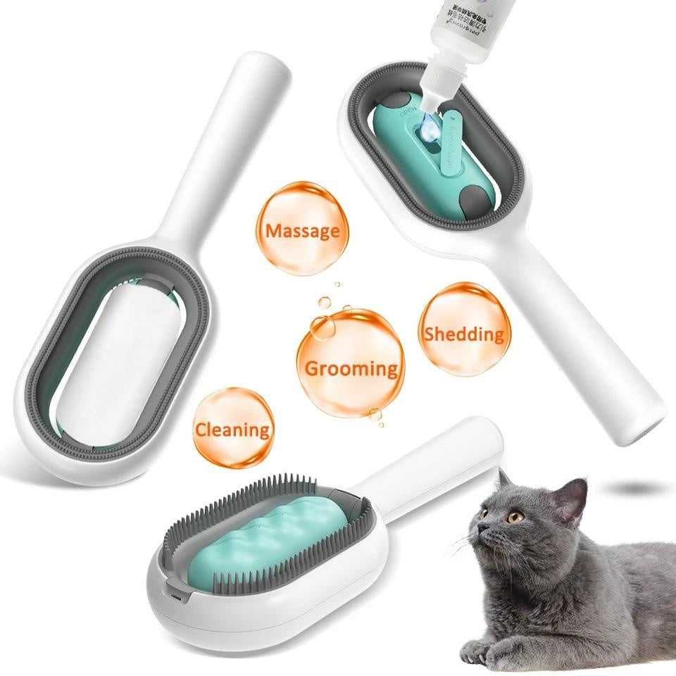 Pet Grooming Brush With Hair Collection Tank For Shedding Control