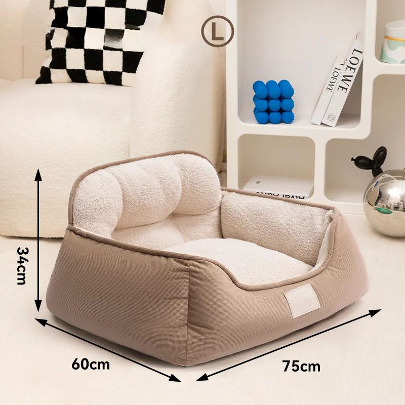 Cozy Plush Washable Pet Bed Sofa Style Indoor Kennel