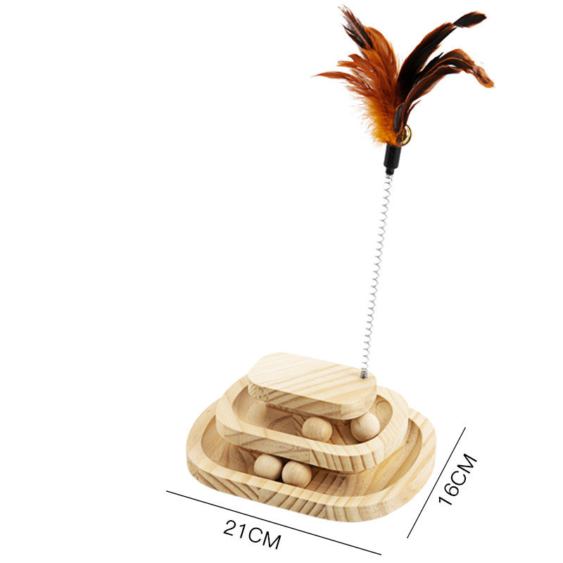 Durable Wooden Turntable Bite Resistant Interactive Pet Stick Toy