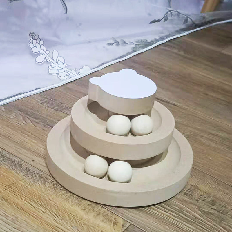 Durable Wooden Turntable Bite Resistant Interactive Pet Stick Toy