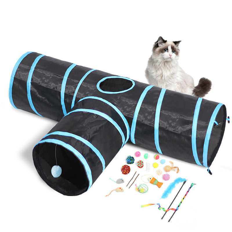 Pet Foldable Cat Tunnel Climbing Play Toy