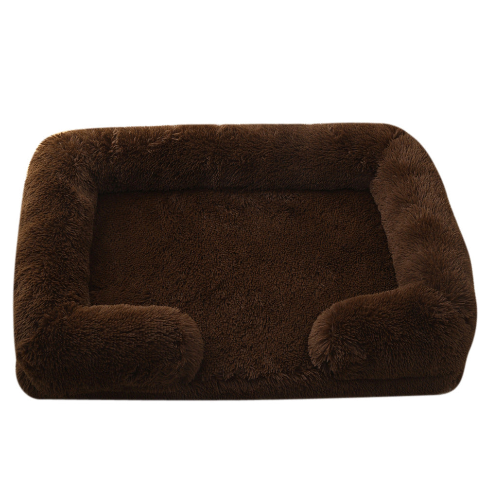 Plush Round Pet Bed For Warm Winter Comfort Sleep