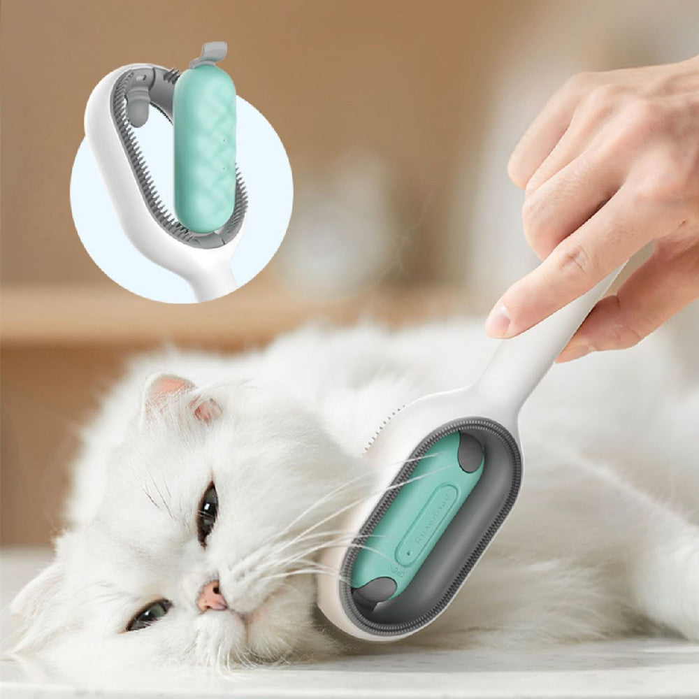 Pet Grooming Brush With Hair Collection Tank For Shedding Control