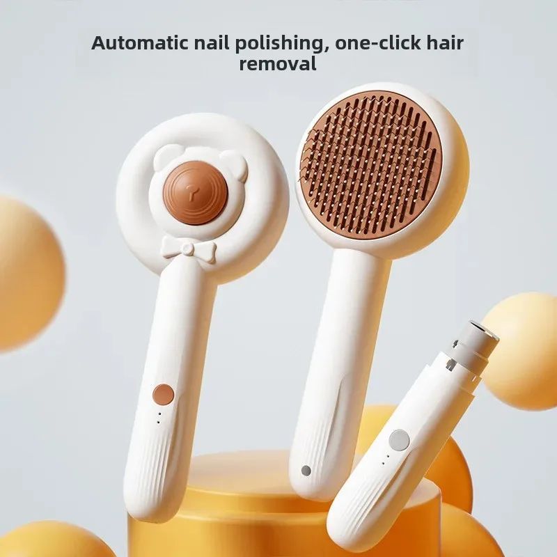 Rechargeable Pet Nail Trimmer And Grooming Brush For Pet Care